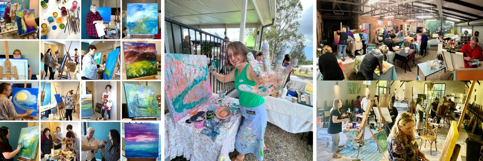 Creative Hearts Art Retreats collage banner